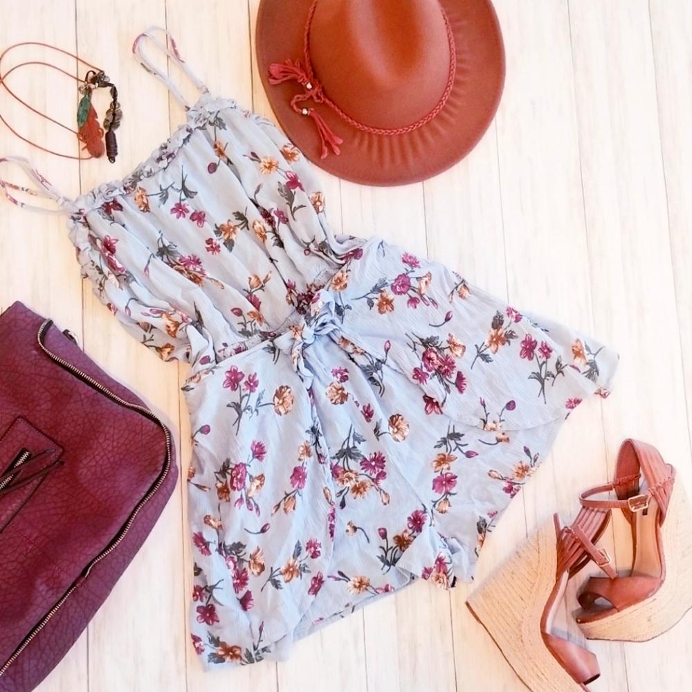 Blue Skirted Romper
